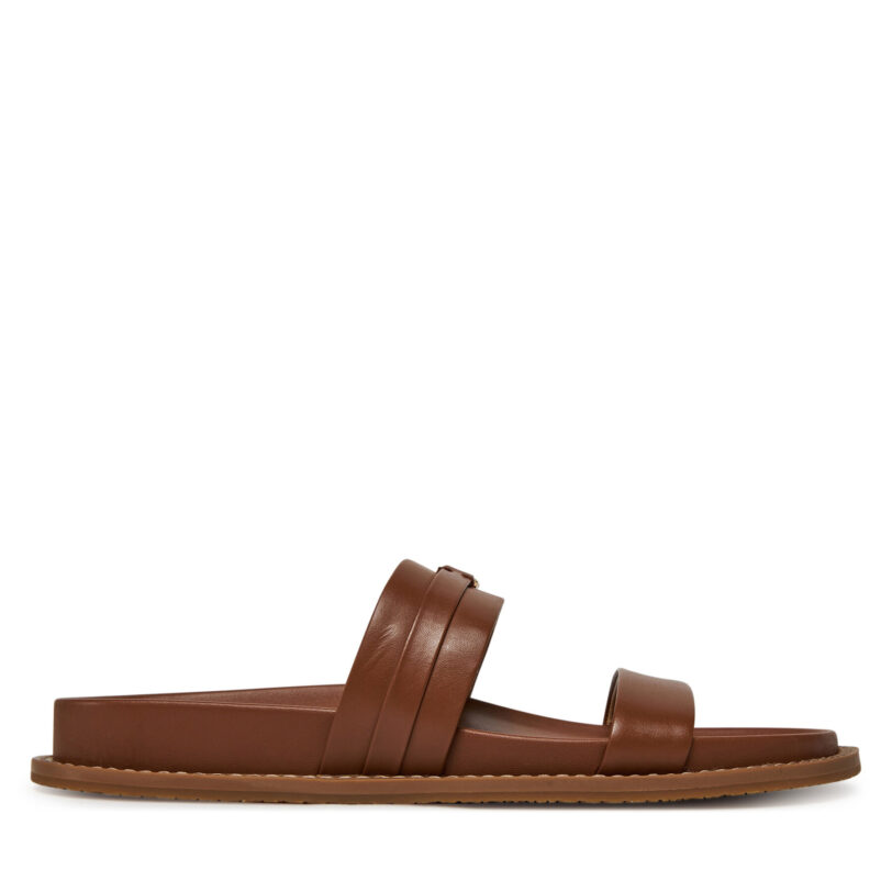 Чехли MICHAEL Michael Kors Mandy Flat Sandal 40S5MAFS2L Кафяв цвят на ниска цена