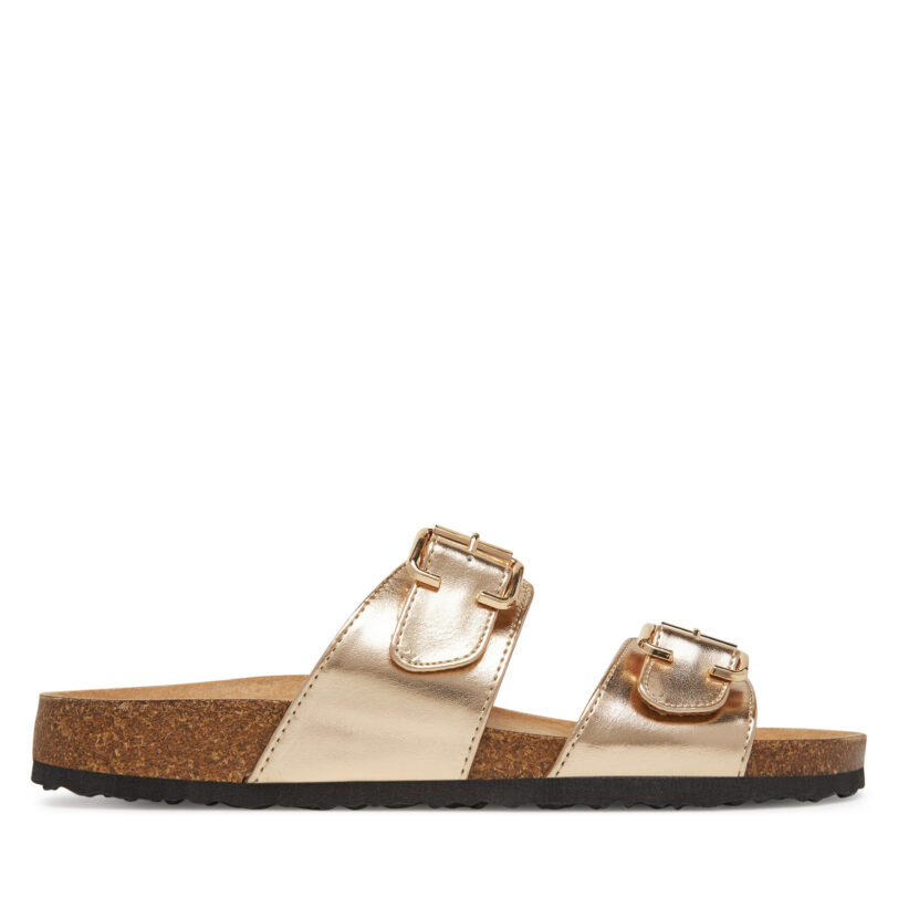 Чехли ONLY Shoes Onlmaxi-13 Pu Strap Buckle 15331392 Златист цвят на ниска цена