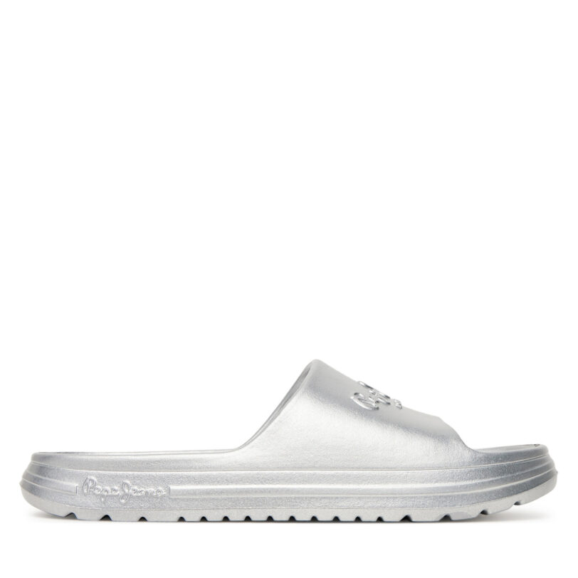 Чехли Pepe Jeans Beach Slidemet PLS70165 Сребрист цвят на ниска цена