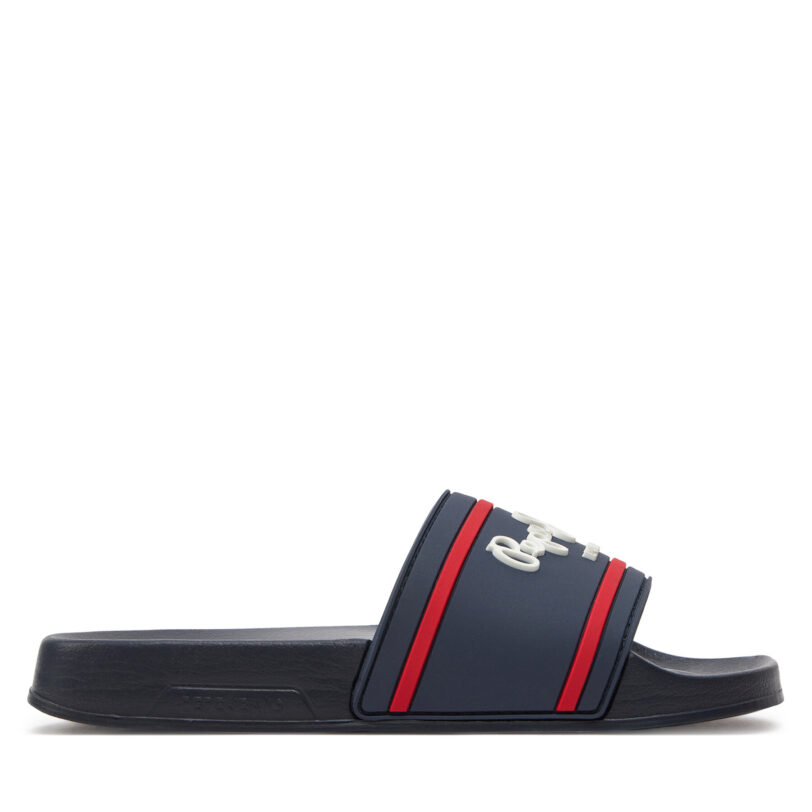 Чехли Pepe Jeans Slider Logo B PBS70054 Тъмносин цвят на ниска цена