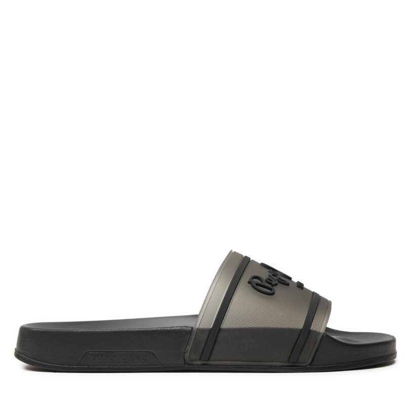 Чехли Pepe Jeans Slider Translucent W PLS70147 Черен цвят на ниска цена