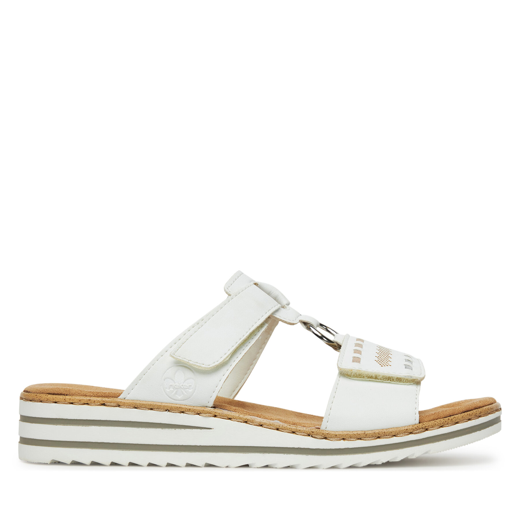 Чехли Rieker V0636-80 Бял цвят на ниска цена