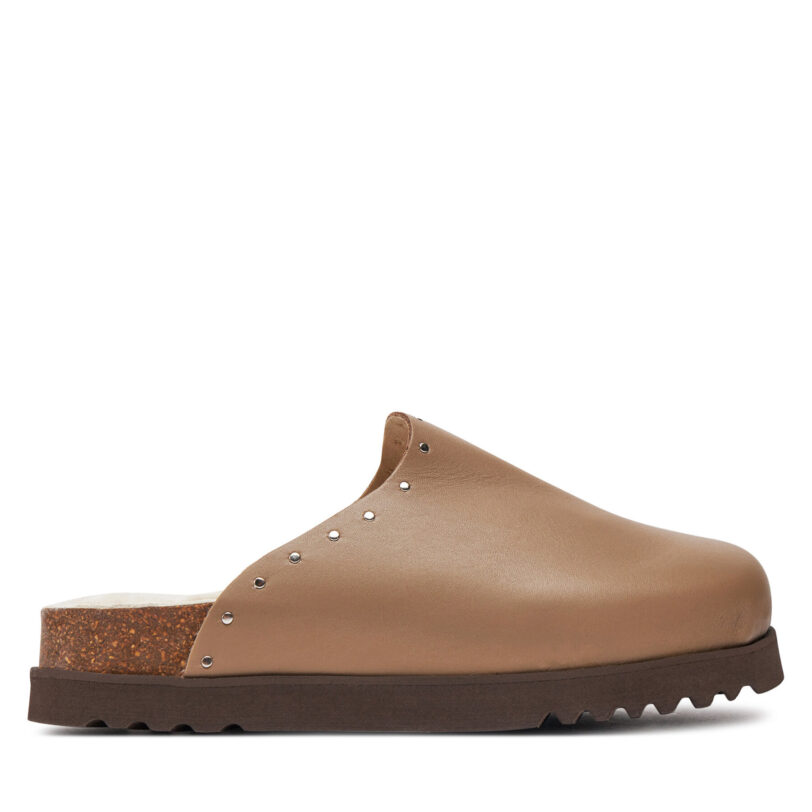 Чехли Scholl Fae Studs F30938 Кафяв цвят на ниска цена