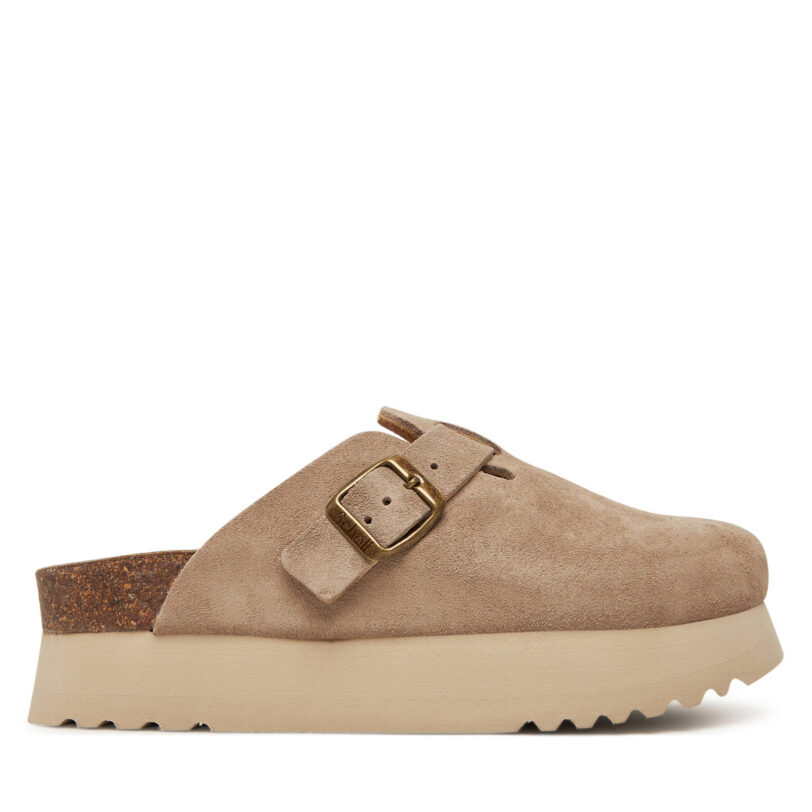 Чехли Scholl Justine F31578 Кафяв цвят на ниска цена