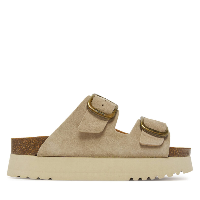 Чехли Scholl Lucie F31580 Кафяв цвят на ниска цена