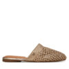 Чехли Tommy Hilfiger Crochet Metallic Leather Mule FW0FW08606 Златист цвят на ниска цена