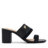 Чехли Tommy Hilfiger Leather & Suede Block Heel Mule FW0FW08530 Черен цвят на ниска цена