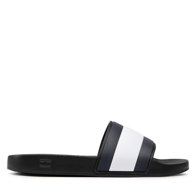 Чехли Tommy Hilfiger Rubber Th Flag Pool Slide FM0FM04263 Черен цвят на ниска цена