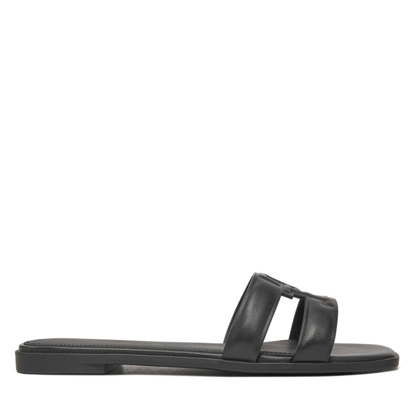 Чехли Tommy Hilfiger Th Logo Strap Mule FW0FW08671 Черен цвят на ниска цена