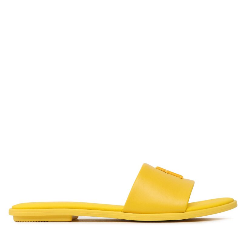 Чехли Tommy Hilfiger Th Pop Mule FW0FW07097 Жълт цвят на ниска цена