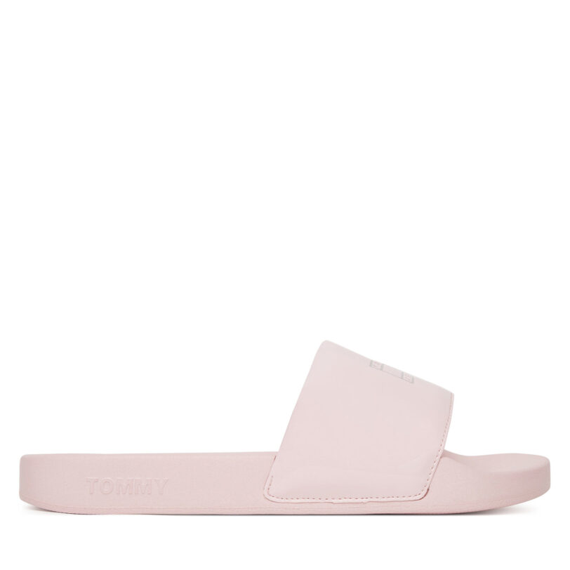 Чехли Tommy Jeans Flag Pool Slide Patent EN0EN02901 Розов цвят на ниска цена