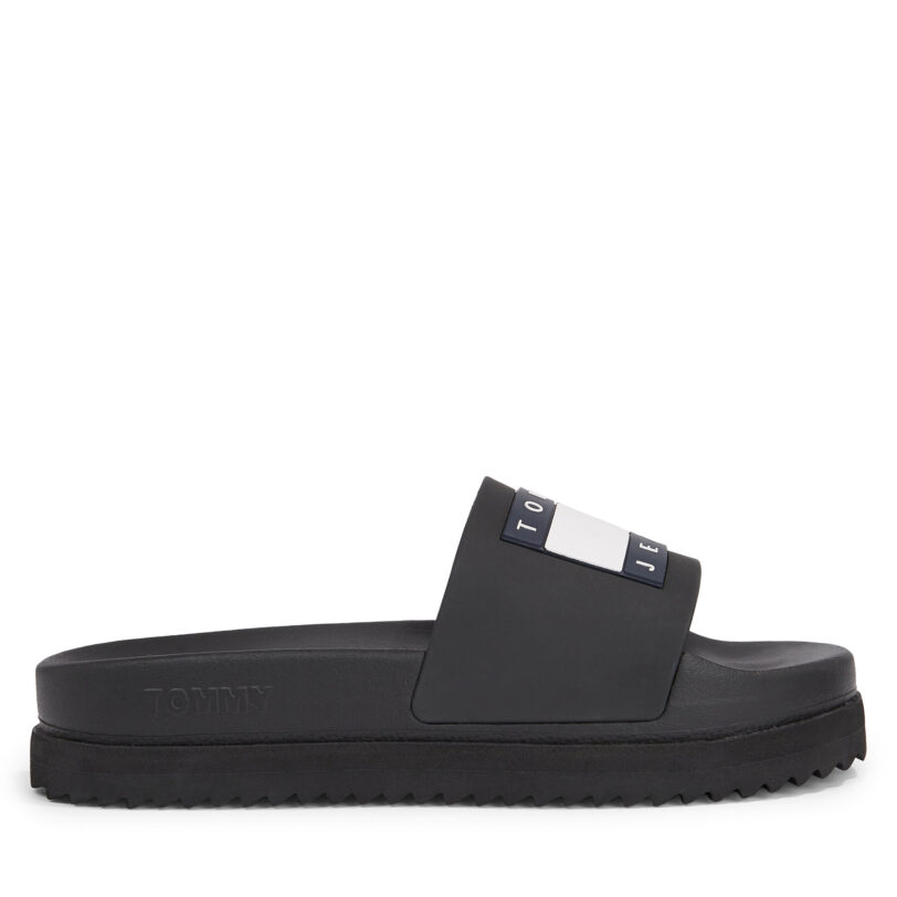 Чехли Tommy Jeans Tjw Elevated Flatform Slide EN0EN02451 Черен цвят на ниска цена