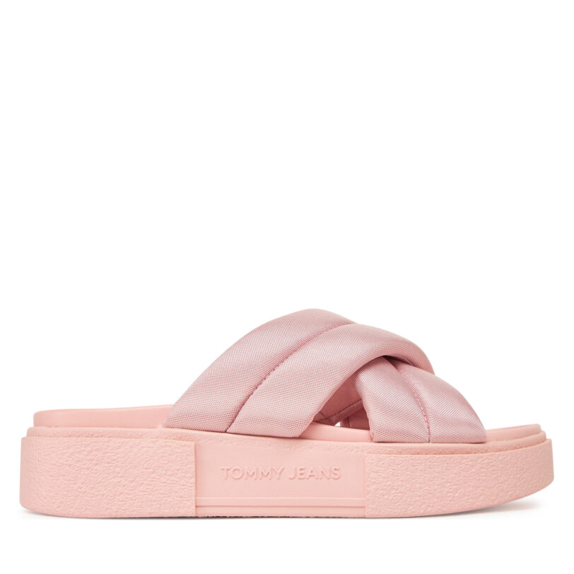 Чехли Tommy Jeans Tjw Flatform Sandal EN0EN02775 Розов цвят на ниска цена