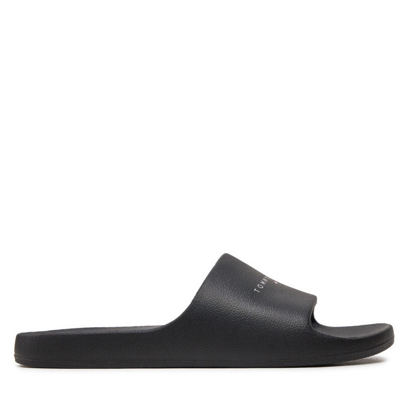 Чехли Tommy Jeans Tjw Printed Pu Pool Slide EN0EN02693 Черен цвят на ниска цена