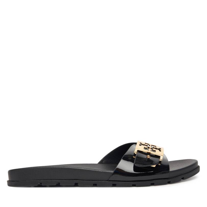Чехли Tory Burch Buckle Slide 157872 Черен цвят на ниска цена