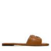 Чехли Tory Burch Eleanor Slide 157966 Кафяв цвят на ниска цена