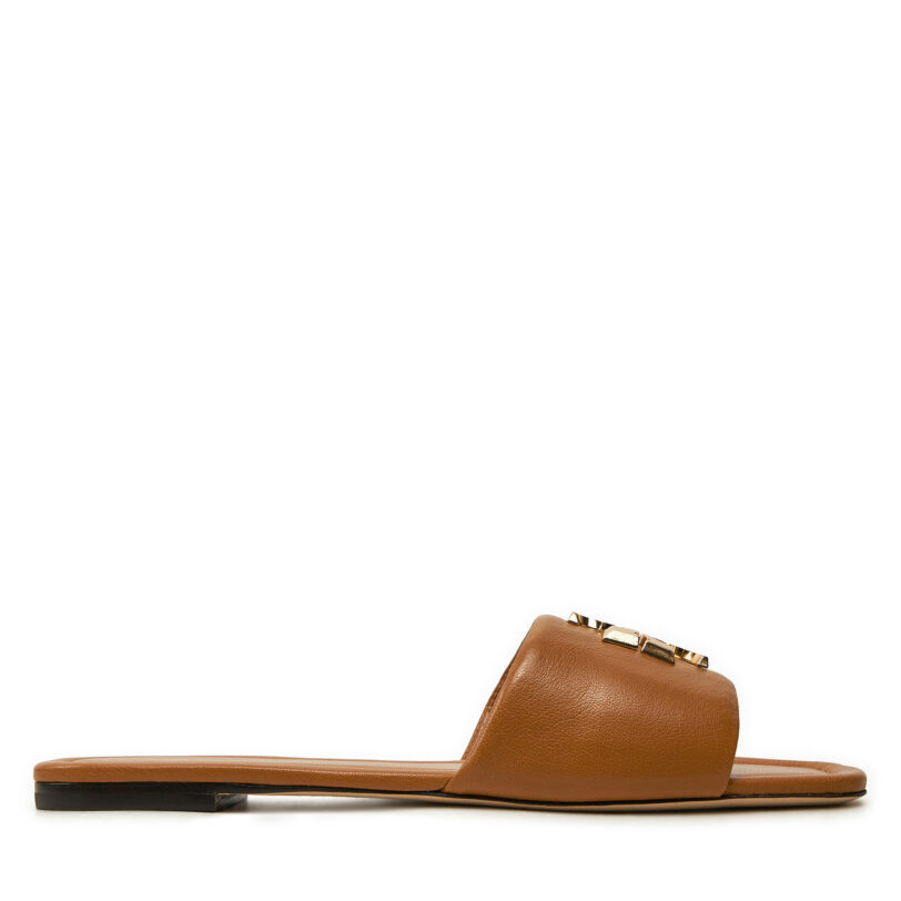 Чехли Tory Burch Eleanor Slide 157966 Кафяв цвят на ниска цена