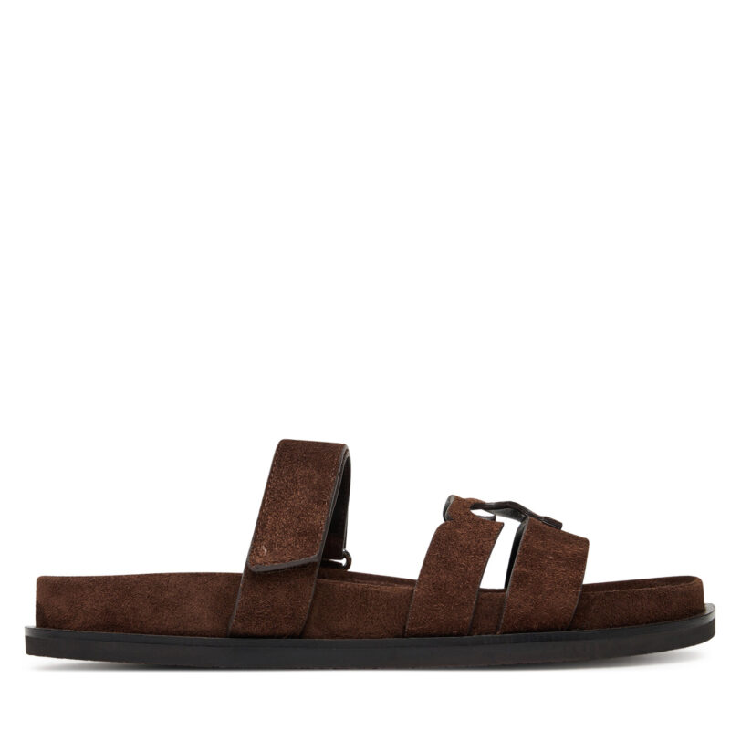 Чехли Tory Burch Ines Sport Slide 163481 Кафяв цвят на ниска цена