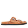 Чехли Tory Burch T Lock Sport Slide 166905 Кафяв цвят на ниска цена
