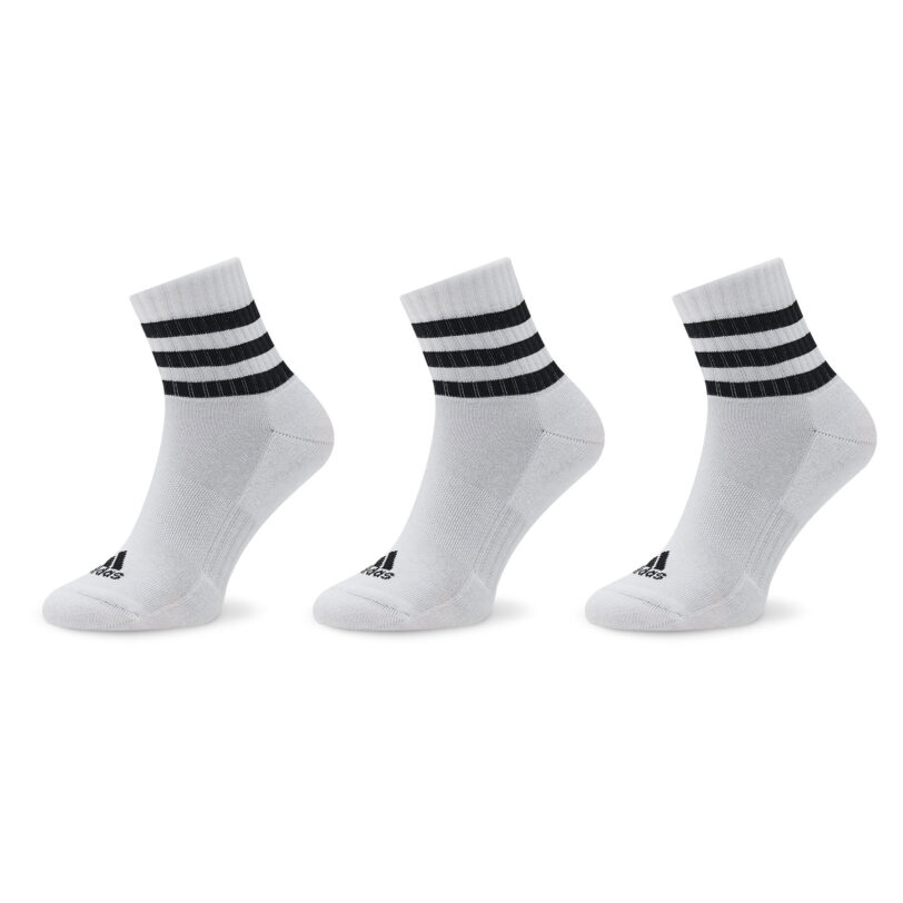 Чорапи къси унисекс adidas 3-Stripes Cushioned Sportswear Mid-Cut Socks 3 Pairs HT3456 Бял цвят на ниска цена