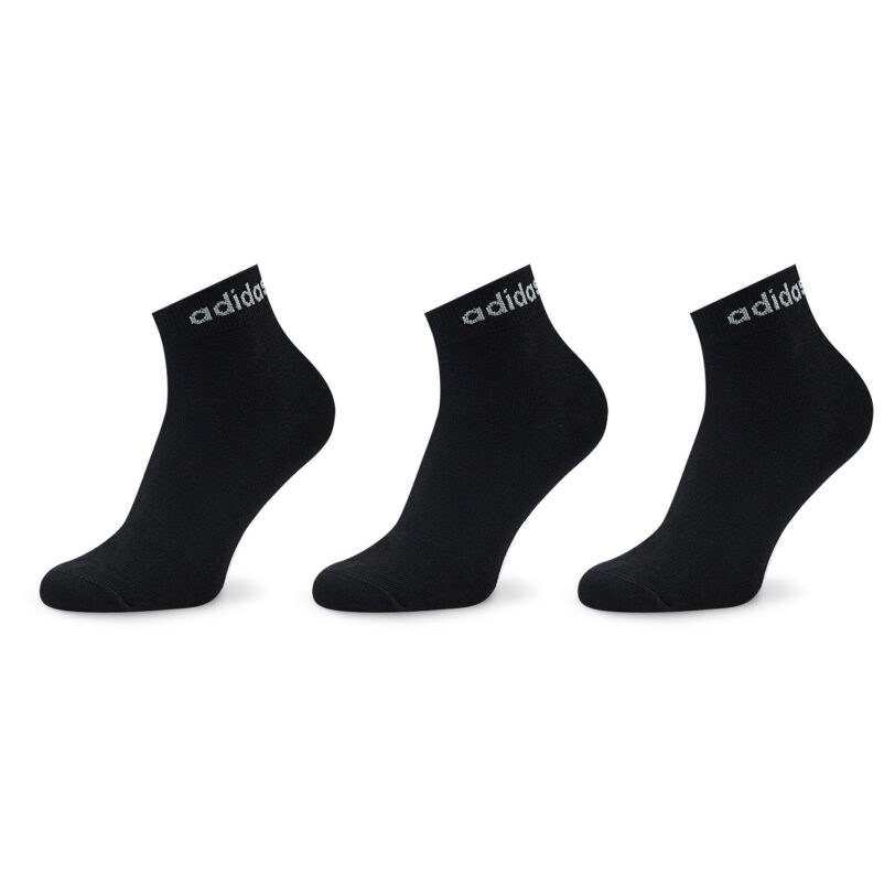 Чорапи къси унисекс adidas Think Linear Ankle Socks 3 Pairs IC1305 Черен цвят на ниска цена