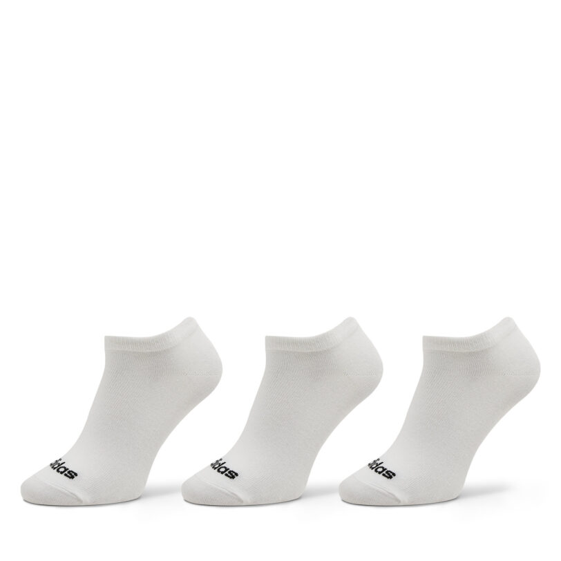Чорапи терлик унисекс adidas Thin Linear Low-Cut Socks 3 Pairs HT3447 Бял цвят на ниска цена