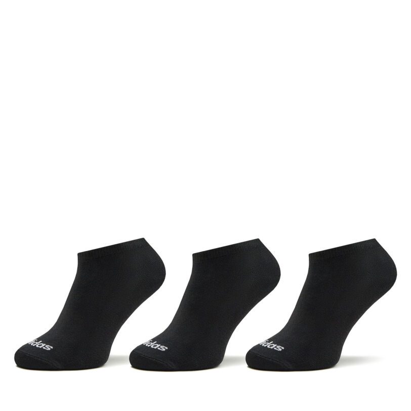 Чорапи терлик унисекс adidas Thin Linear Low-Cut Socks 3 Pairs IC1299 Черен цвят на ниска цена