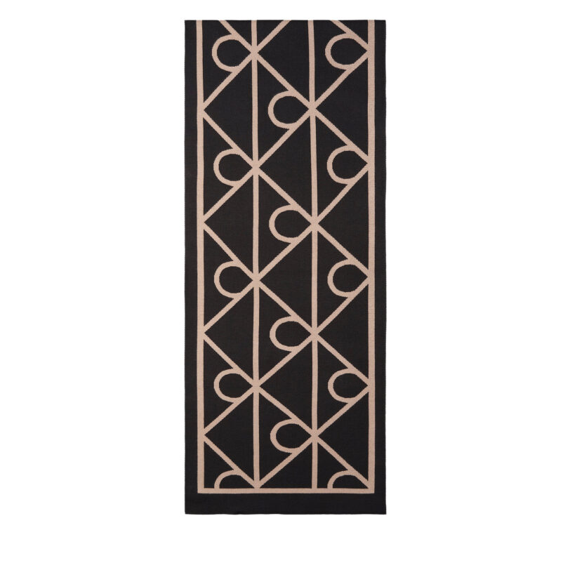 Шал Calvin Klein Emblem Aop Jcq Fine Rib Scarf LV04D8051G Черен цвят на ниска цена
