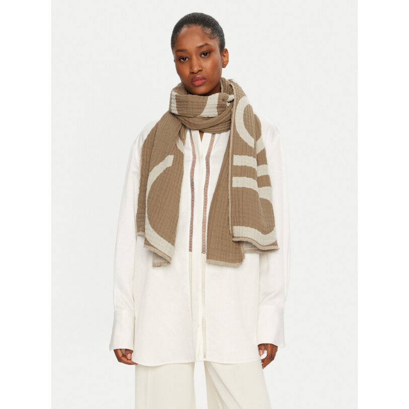 Шал Calvin Klein K60K612879 Бежов цвят на ниска цена