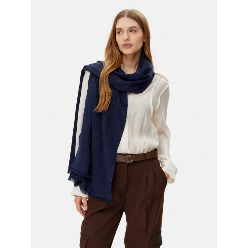 Шал LAUREN RALPH LAUREN 454937219001 Тъмносин цвят на ниска цена