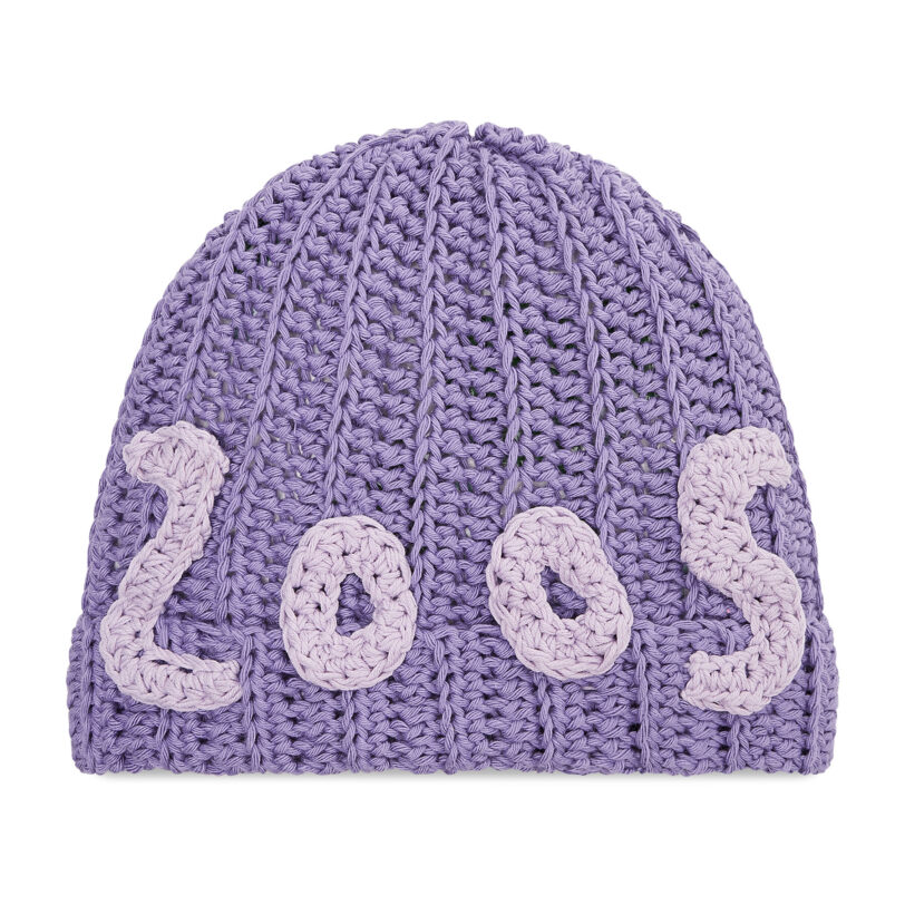 Шапка 2005 Crocheted Виолетов цвят на ниска цена