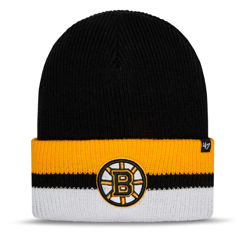 Шапка 47 Brand NHL Boston Bruins Split Cuff '47 H-SPLCC01ACE-BK Черен цвят на ниска цена
