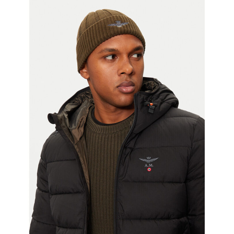 Шапка Aeronautica Militare 242CU063L485 Зелен цвят на ниска цена