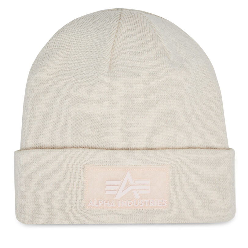 Шапка Alpha Industries VLC Beanie 118943 Бял цвят на ниска цена