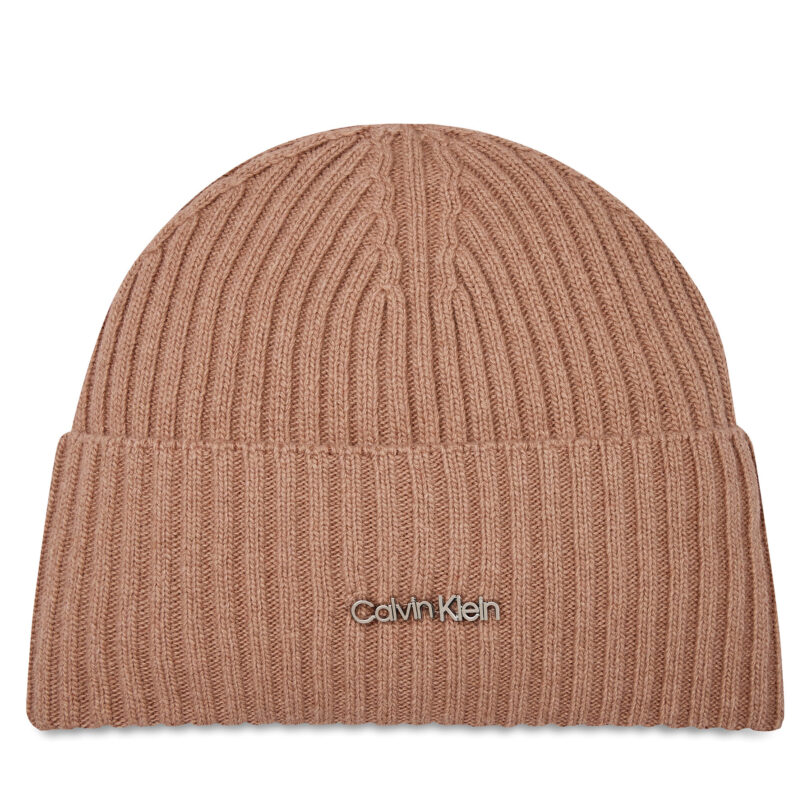Шапка Calvin Klein Ck Must Logo Beanie K60K611401 Виолетов цвят на ниска цена