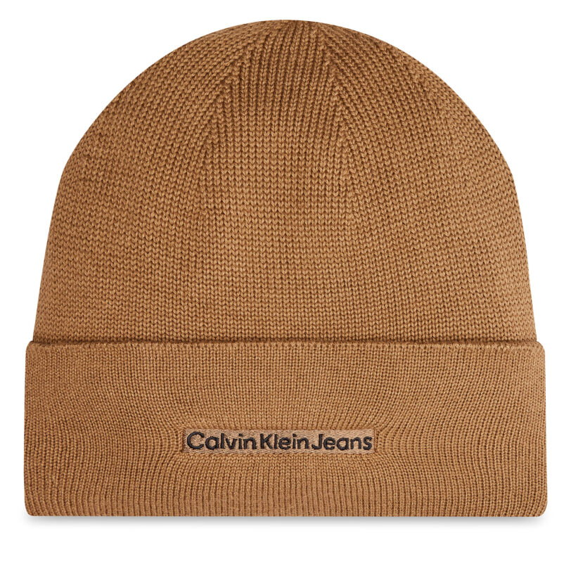 Шапка Calvin Klein Inst Embro K50K512452 Бежов цвят на ниска цена