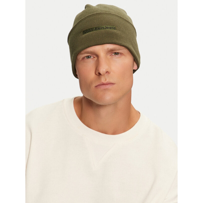 Шапка Calvin Klein Inst Embro K50K512452 Зелен цвят на ниска цена