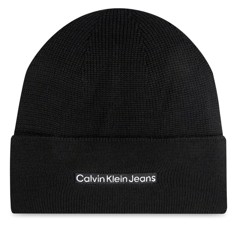 Шапка Calvin Klein Inst Embro K50K512452 Черен цвят на ниска цена