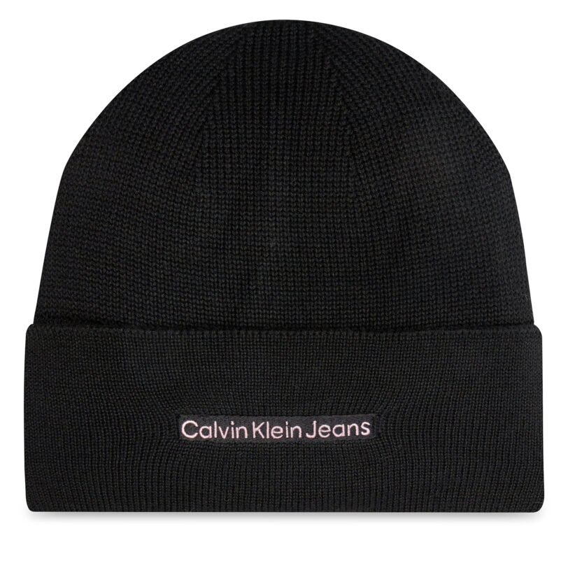 Шапка Calvin Klein Inst Embro K60K612651 Черен цвят на ниска цена