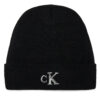 Шапка Calvin Klein Jeans Minimal Monogram Beanie K60K611542 Черен цвят на ниска цена
