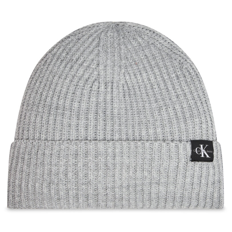 Шапка Calvin Klein Jeans Monogram IU0IU00440 Сив цвят на ниска цена