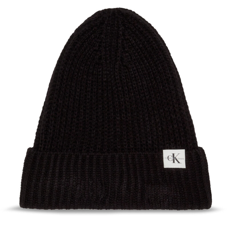 Шапка Calvin Klein Jeans Monogram IU0IU00440 Черен цвят на ниска цена