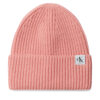 Шапка Calvin Klein Jeans Monogram Rib Beanie IU0IU00440 Розов цвят на ниска цена