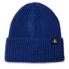 Шапка Calvin Klein Jeans Monogram Rib Beanie IU0IU00440 Син цвят на ниска цена