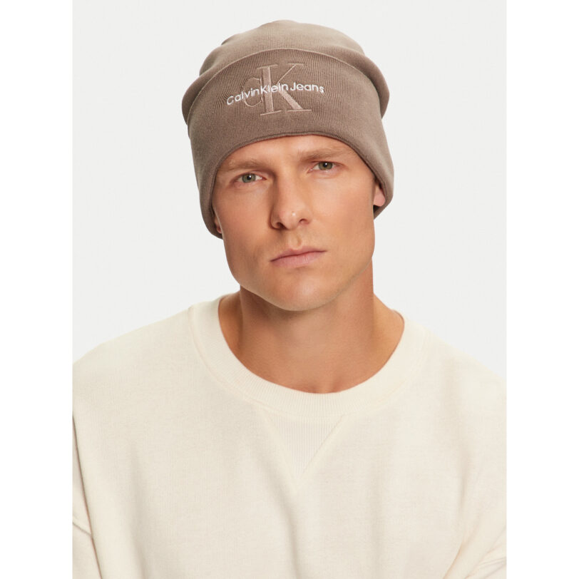 Шапка Calvin Klein Mono Logo Embro K50K512460 Кафяв цвят на ниска цена