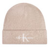 Шапка Calvin Klein Mono Logo Embro K60K612668 Бежов цвят на ниска цена