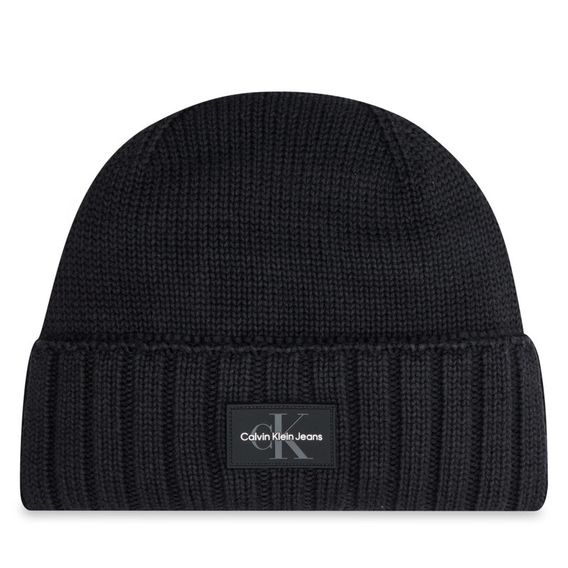 Шапка Calvin Klein Mono Logo Patch K50K512463 Черен цвят на ниска цена