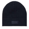 Шапка Calvin Klein Patch Chunky Rib Cotton Beanie LV04D8053G Тъмносин цвят на ниска цена