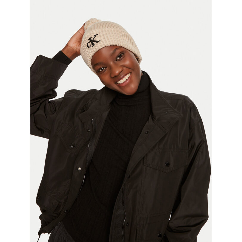Шапка Calvin Klein Seasonal K60K612653 Бежов цвят на ниска цена