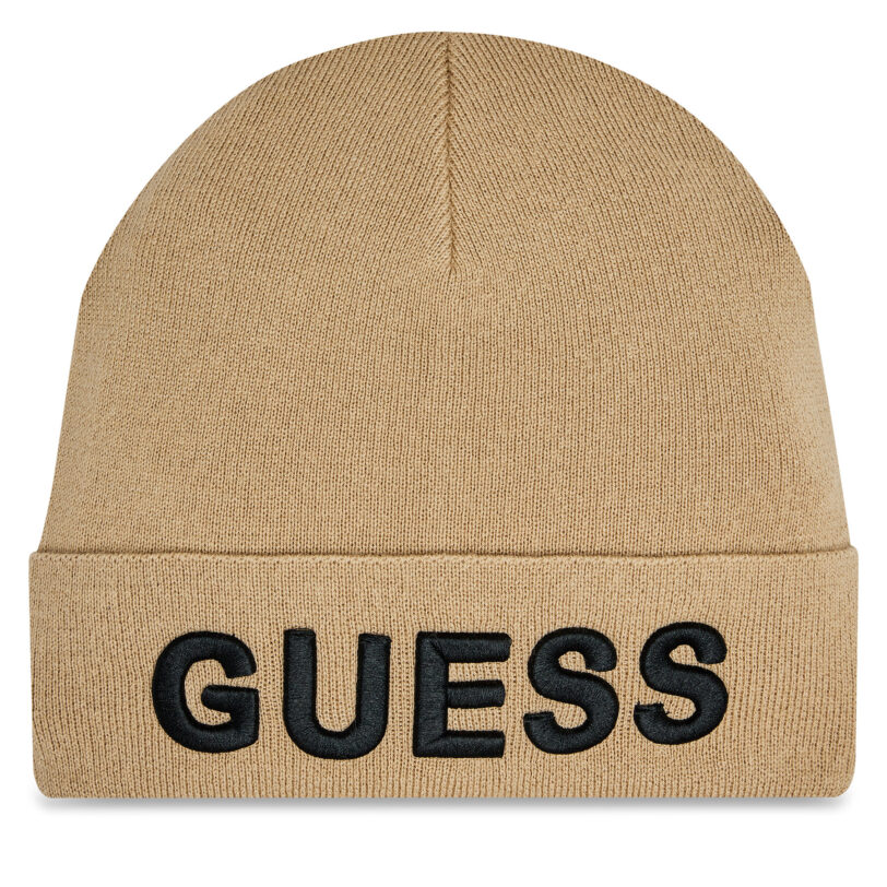 Шапка Guess AM5027 POL01 Бежов цвят на ниска цена